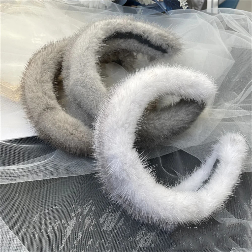 Selling Fashion Hair Circle Womens Winter 100% Genuine Mink Headband High Quality Genuine Fur Band Womens Fur Gift 241205