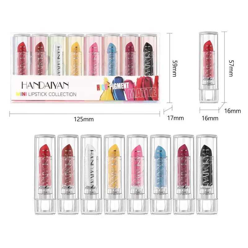 8PCS Halloween Matte Lipstick Set Dark Black Vampire Yellow Creative DIY Halloween Makeup Velvet Lipsticks Face Body PaintingXJ241205