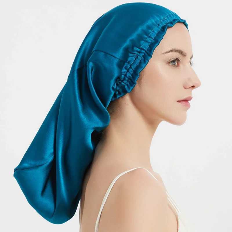 100% Pure Mulberry Silk Hair Bonnets for Women Sleeping C Silk Sleep C Night Bonnet Cs Hair Protection Tuan Head WrsXJ241205