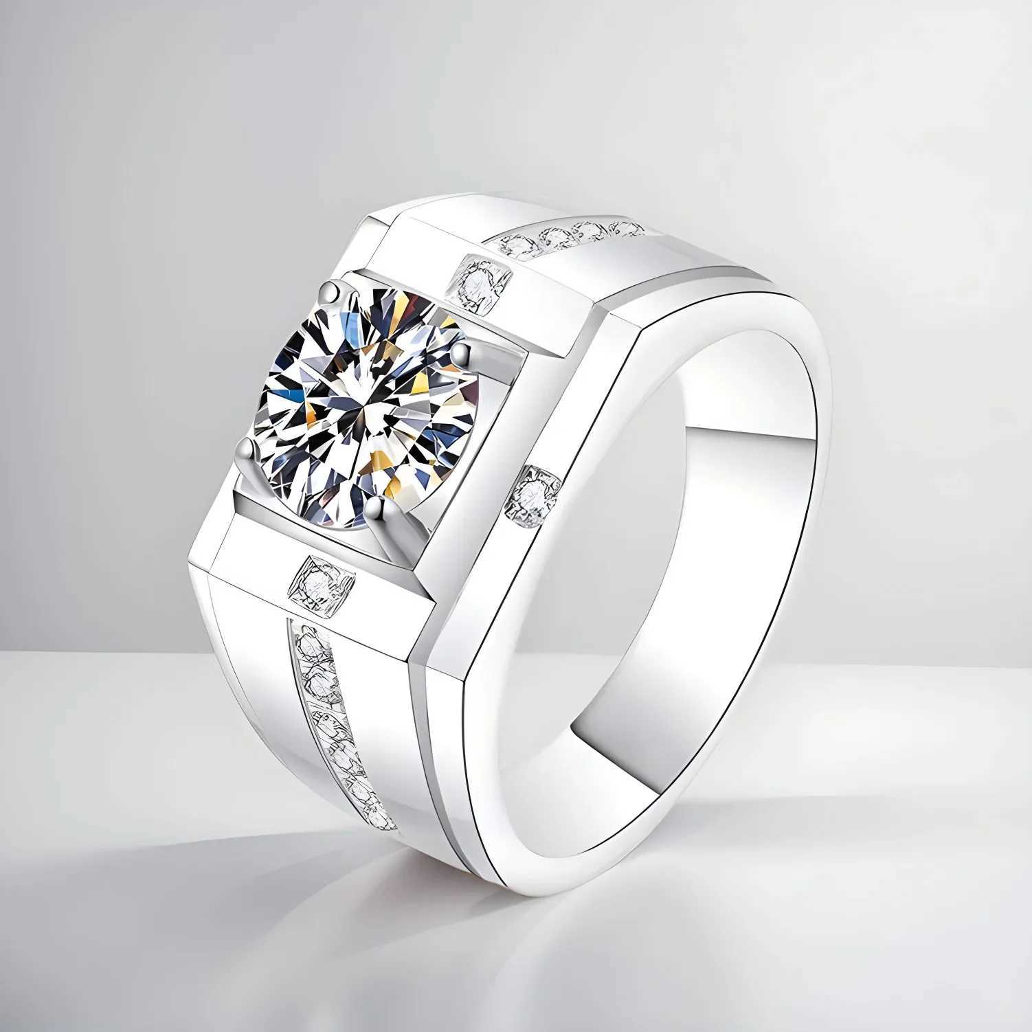 A genuine 1-carat D-colored silica womens wedding ring with 18K white gold plating and 925 sterling silver exquisite bridal jewelry W241205