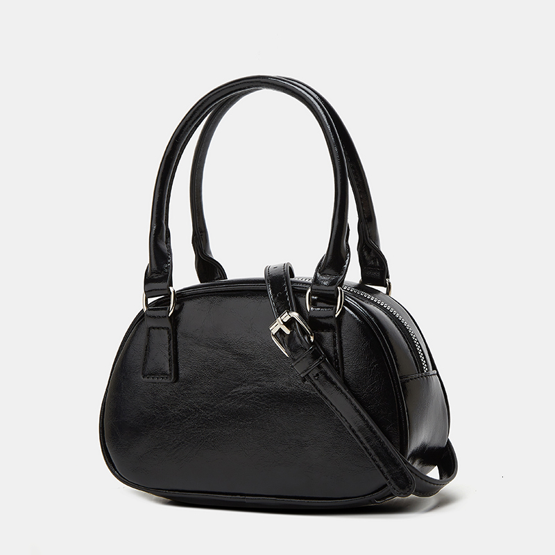 Boston Red 2024 New Handbag Female Fashion Joker Leather Messenger Simple Solid Color Shoulder Bag