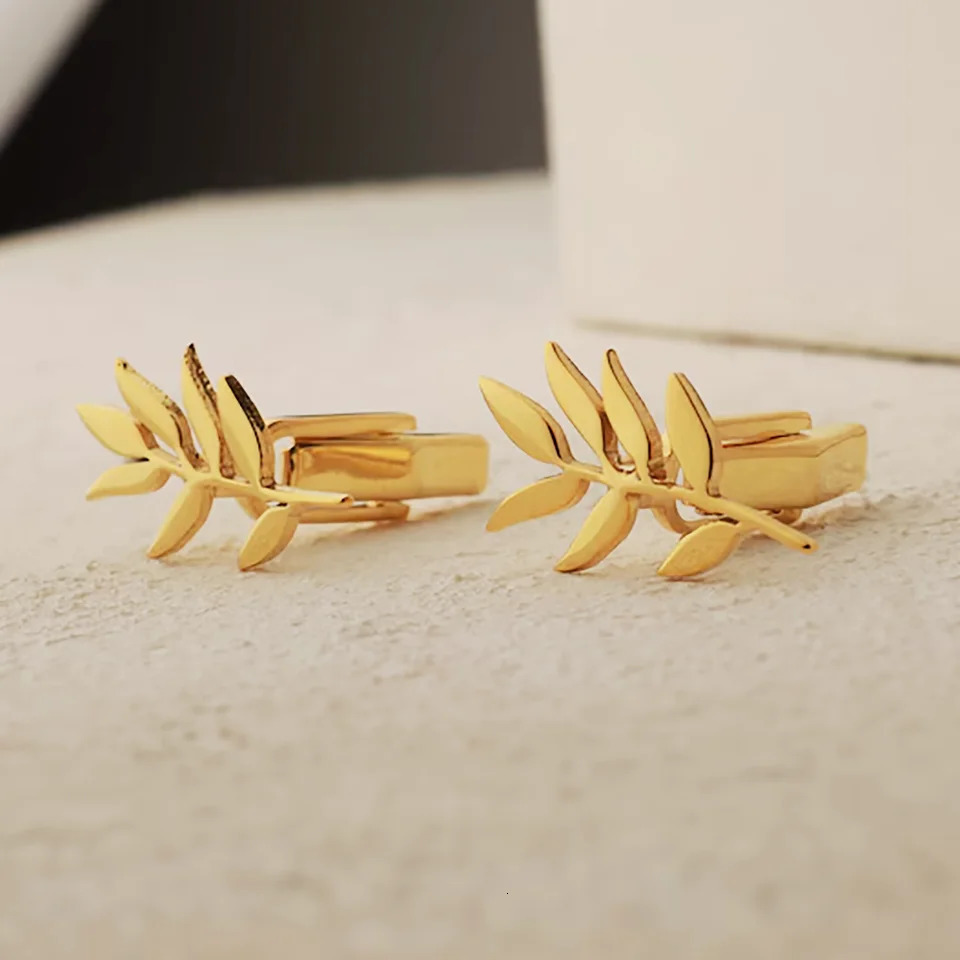 Personalized Olive Branch Cufflinks Simple And FashionableStainless Steel Classic Cufflinks Holiday Gifts For Friend. 241204