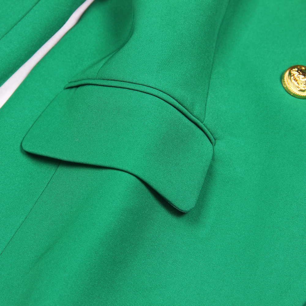 S-Xxl Rainbow Color Fashion Classic Solid Double Row Gold Button Long Sleeve Slim Fit Temperament Commuter Casual Woman Blazer