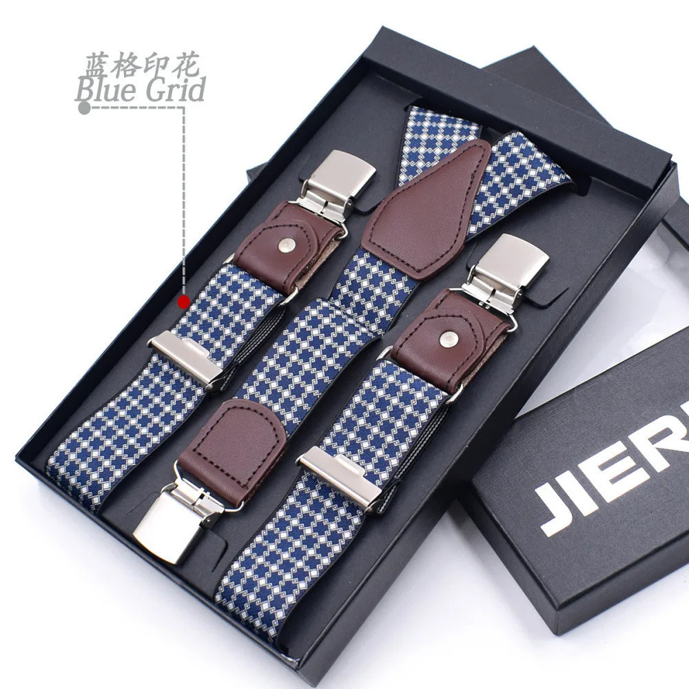 Leather Suspenders Men 3 Clips Male Suspensorios Adjustable Belt Strap Bretelles Vintage Clothing Accessories 241122