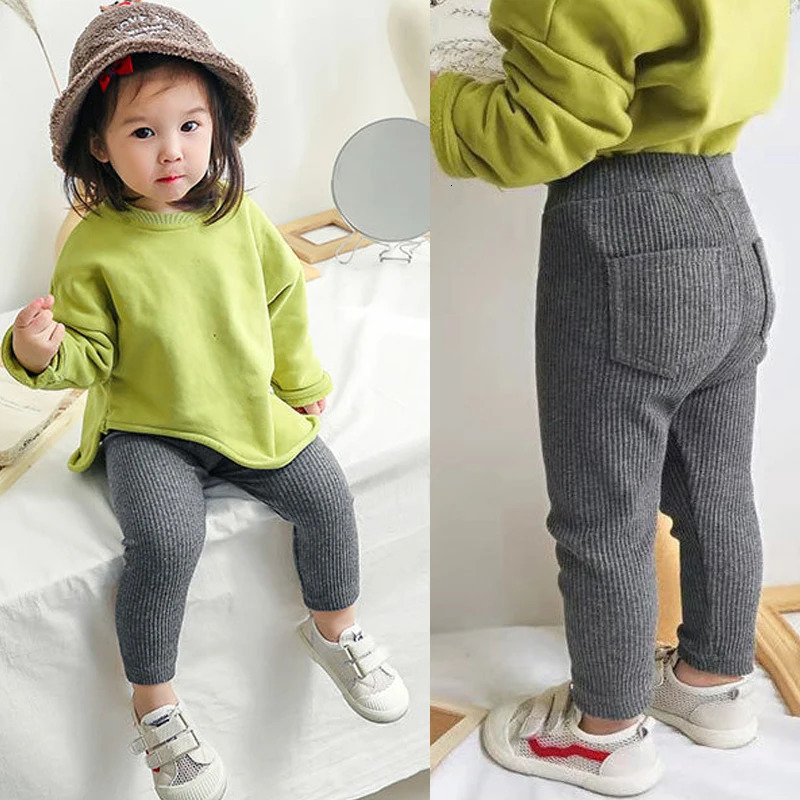 100 Cotton Baby Girls Leggings Solid Color Girls Pant Tights Child Clothing Kids Clothes Girls Fashion Pants for Girls 9M-8Years 241204