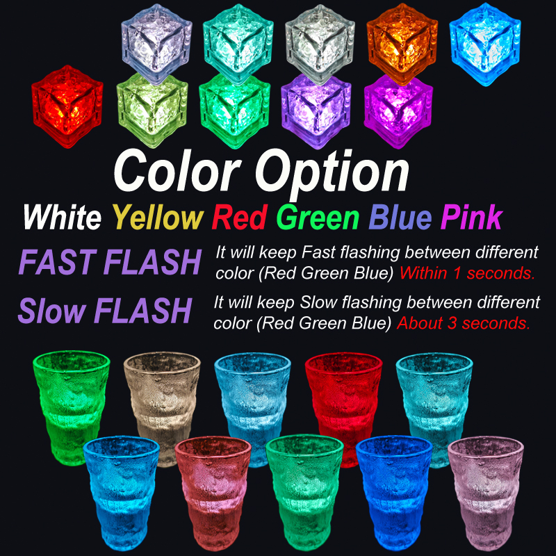 Christmas Decorations Lights Light Up Ice Cubs for Drinks Reusable ,Waterproof Multi Color Flashing LED Lights for Cocktail Whiskey Club Bar Party Wed