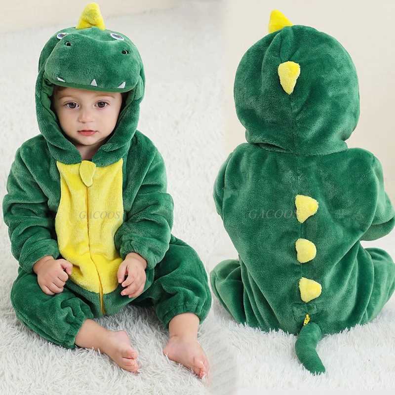Pajamas 2024 Baby Boy Girls Jumpsuit Flannel Kigurumi Onesie Infant Bebe Romper Boys Clothes Toddler Infant Cute Animal Costumes H241205