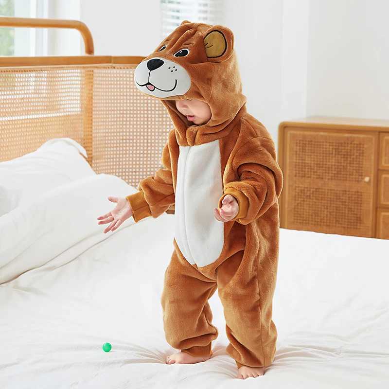 Pajamas Newborn Baby Soft Kigurumi Romper Girls Winter Jumpsuit Anmal Bodysuit for Boys Girls Infant Costume Cartoon Bat Overalls 0-4Y H241205