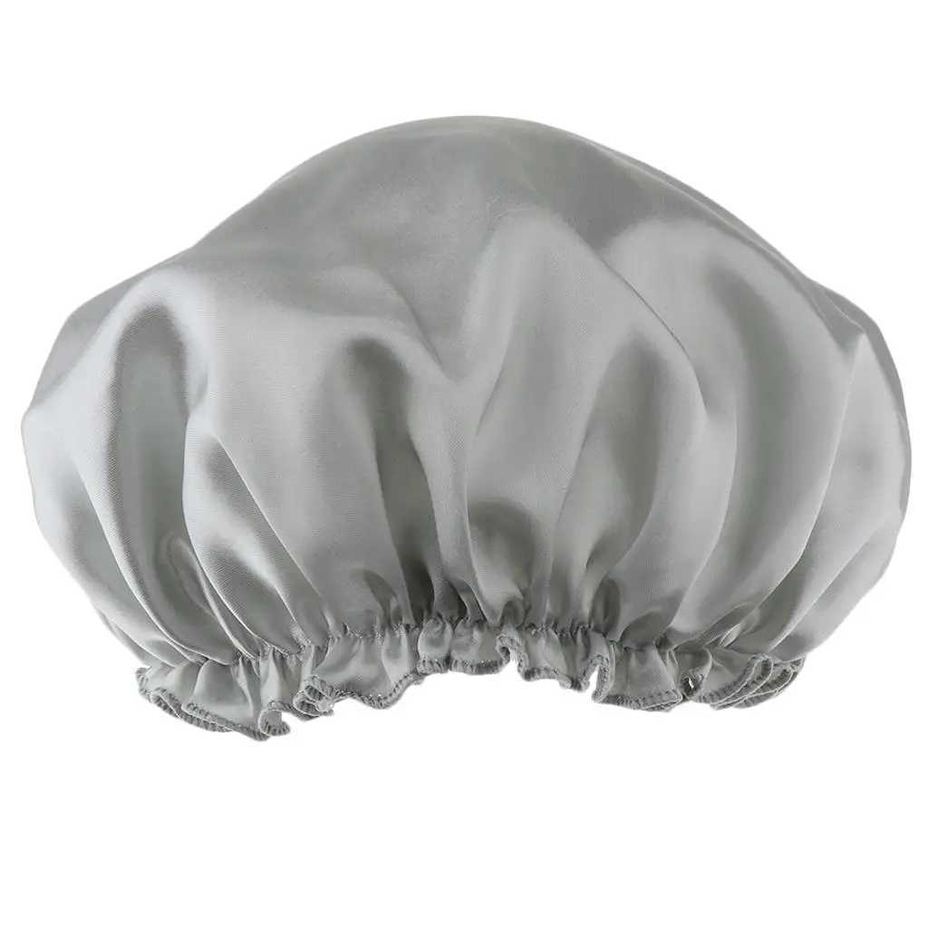 Womens Satin Silky Bonnet Premium Elastic Band Hair Loss Sleep Waterproof Shower Hear Chemo Hat Soild Color NightcXJ241205