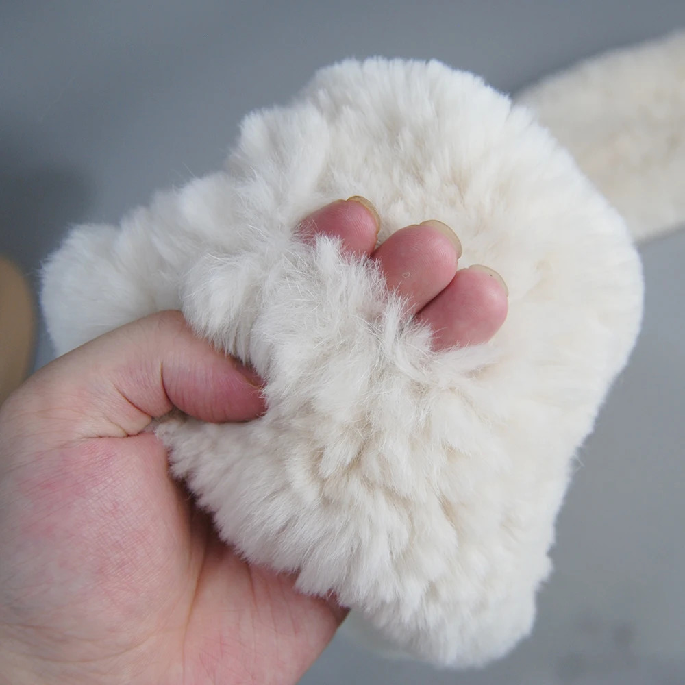 Rex Rabbir Fur Scarf Womens Winter Handmade Knitted Genuine Rex Rabbit Fur Ring Scarf Womens Warm 100% Genuine Rex Rabbit Fur Muffler 241205