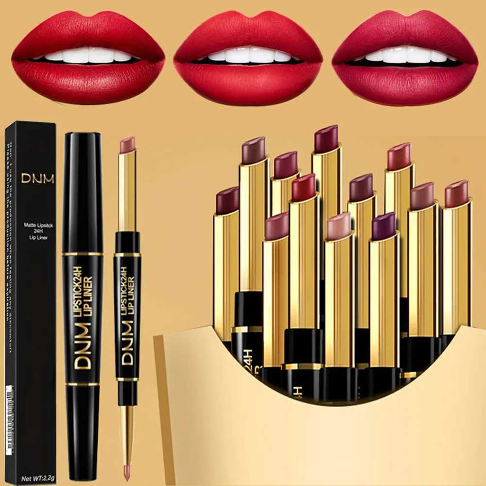 Double-ended Non-stick Cup Long Lasting Lipstick Lip Liner High Pigmented Waterproof Valentines Day GiftsXJ241205