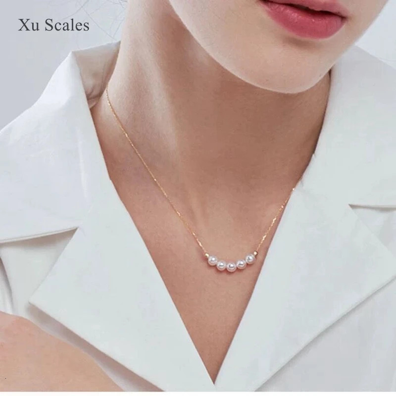 S925 Pure Silver Necklace Natural Freshwater White AKOYA Pearl Smile Necklace Premium Ins Sweet Style Jewelry 241205