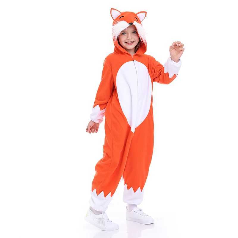Pajamas Fox Animal Pajamas Kids Fox Jumpsuit Onesies Halloween Carnival Animal Outfit Fancy Dress Children Baby Cartoon Anime Costume H241205