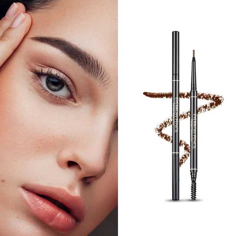 0.5mm thin eyebrow pencil dual head automatic rotation single line eyebrow pencil waterproof no makeup penW241205