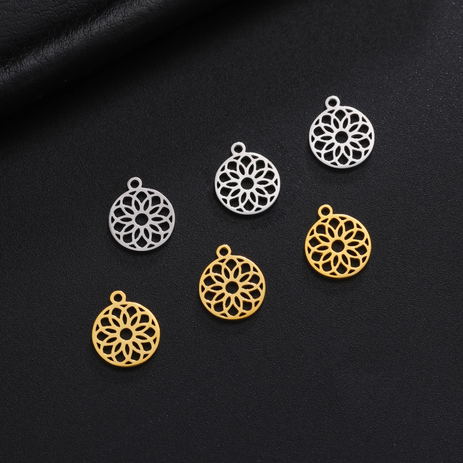 EUEAVAN 5pcs Stainless Steel Celtic Knot Charms for Jewelry Making Minimal Flower of Life Egypt Pendant Wholesale 241122