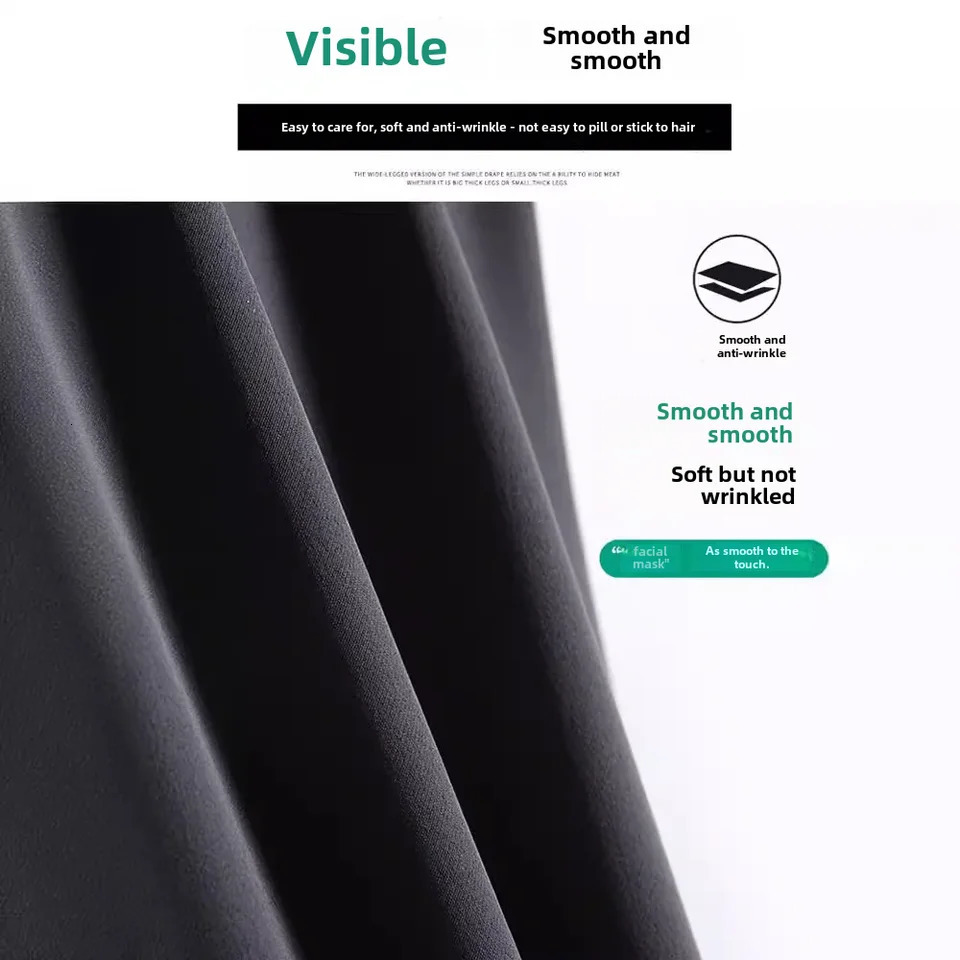 Pear shaped womens casual straight leg pants with black iron ring n seasonal fashion for spring autumn and winter wide leg Trouser 241202