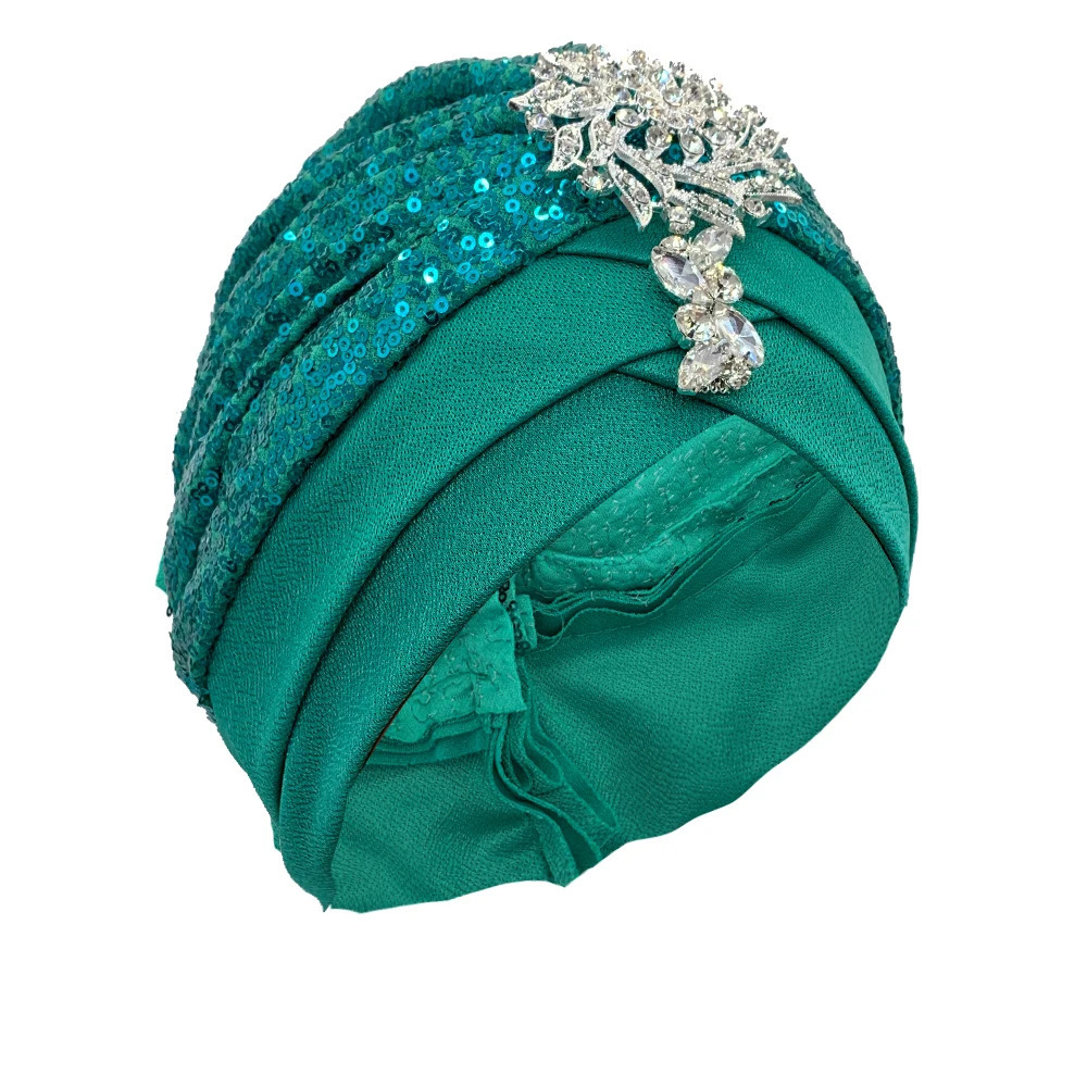 Rhinestone Womens Turbo Hat Soft and Comfortable Head Wrap Muslim Headpiece Turbo Hat 241216