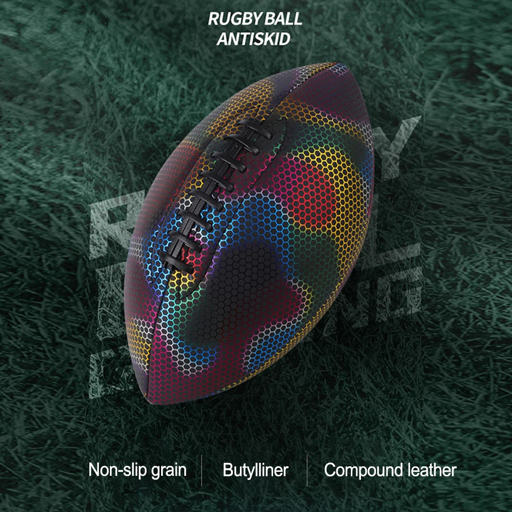 Colorful Rugby Team Training Ball Anti-skidding Football Glow in the Dark 241204