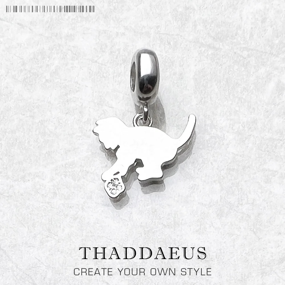 Small Kitten Cat CharmEurope Style Club Good Jewelry For Women Summer Cute Gift In 925 Sterling Silver 241122