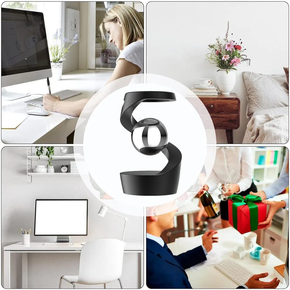 Stress Relief Kinetic Sculpture Gravity Defying Kinetic Desk Toy Desktop Floating Gyroscope for Office Desk Decor for Adults 241204