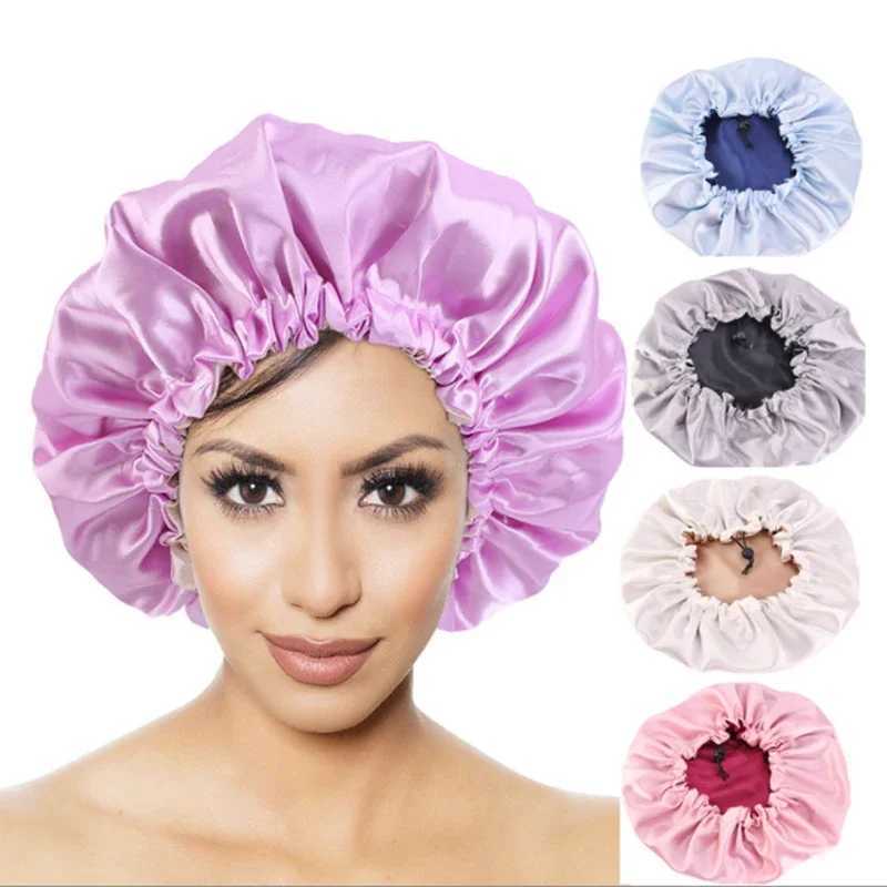 Women Satin Bonnet Silk Sleep Night C Elastic Head Cover Hat Curly Hair Nightc Night Ha Unisex C de nuitXJ241205