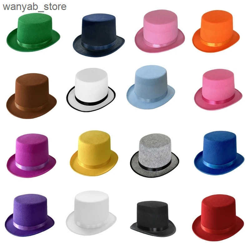 Cloches Adult and Childrens Magic Flat Top Hat Halloween Official Hat Makeup Party Hat L240910