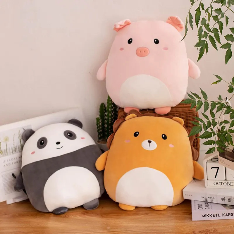 40cm Cuddly Squishy Pig Rabbit Panda Crab Kawaii Zoo Animal Plush Pillow Soft Plushie Peluche Doll Kids Birthday Gift 241204
