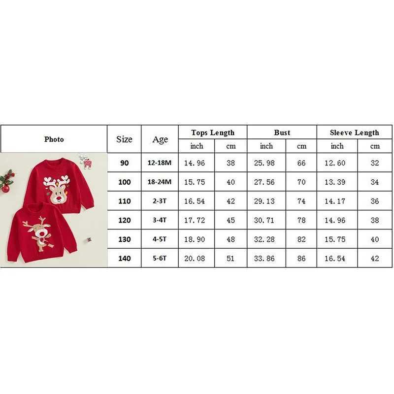 Baby boys and girls Christmas sweater casual long sleeved O-neck reindeer print knitted latte casual top childrens winter clothing W241205