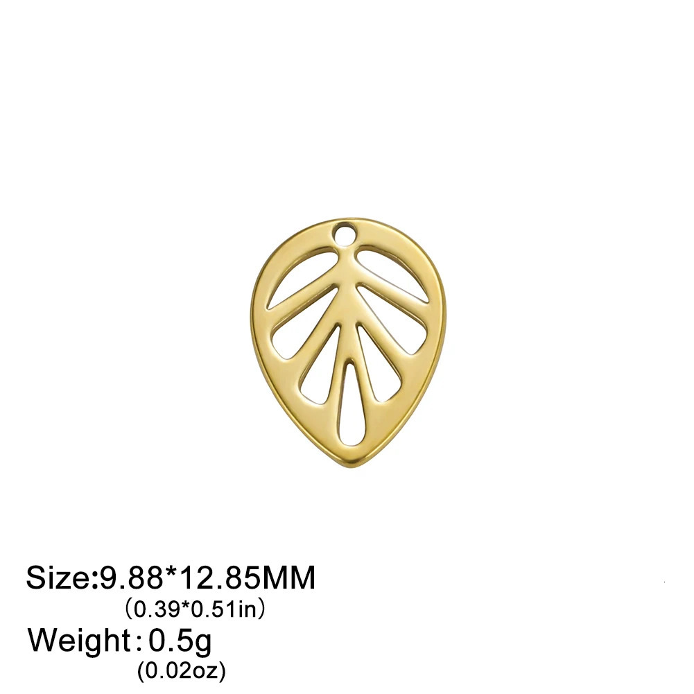 EUEAVAN 5pcs Mini Charms Stainless Steel Leaves Charm for Jewelry Making Small Plant Pendant DIY Necklace Bracelet Earrings Gift 241122