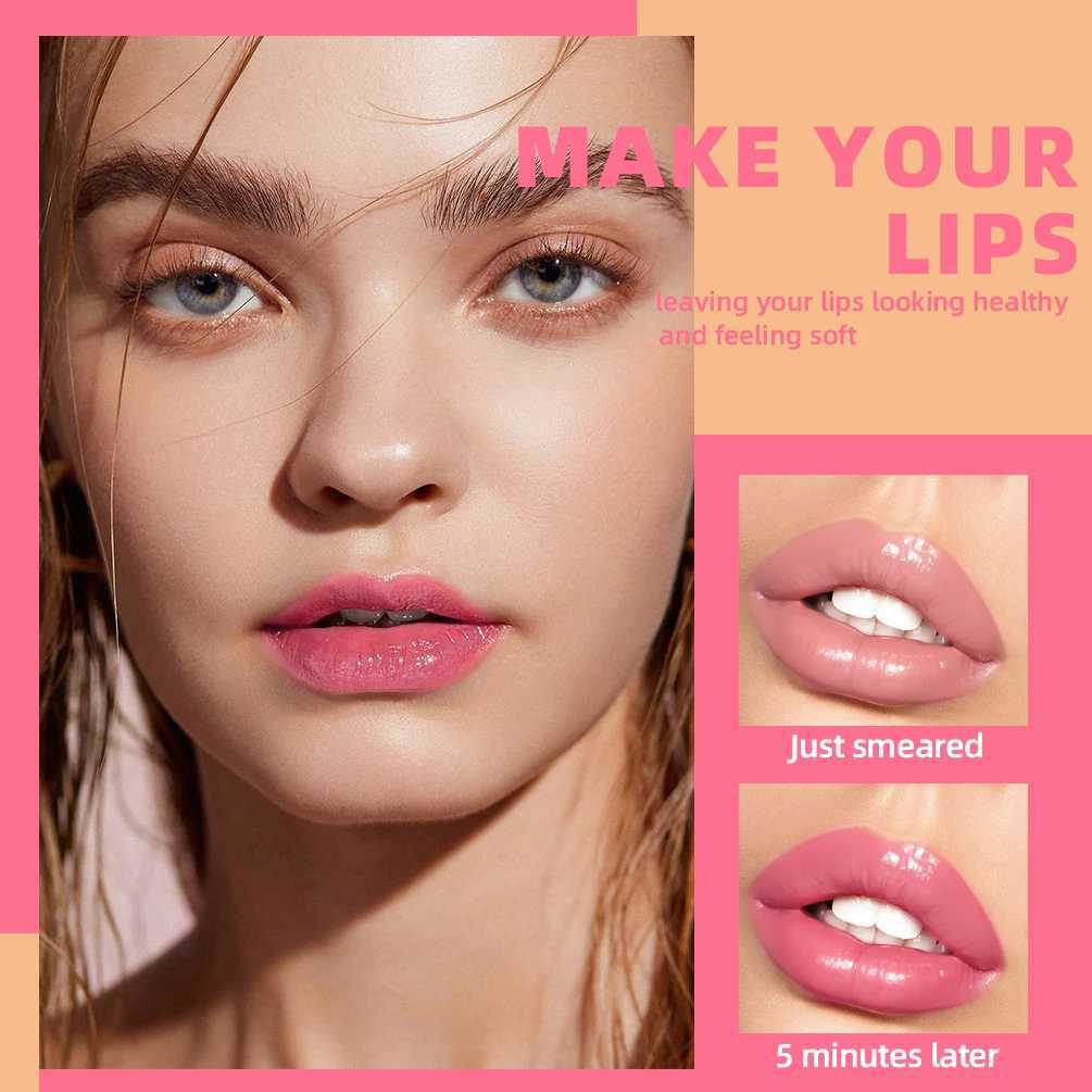 QIBEST Lip-Shaped Lipstick Moisturizing Long Lasting Color Changing Lipstick Makeup Peach Lazy Lipstick Lip Stain Tint CosmeticsXJ241205