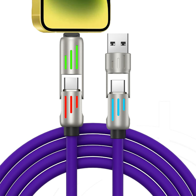 4-in-1 USB Charging Cable Fast Charging MAX 240W Multi Functional Aluminum Alloy 240W suitable For iPhone15 Samsung