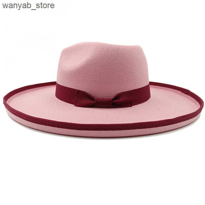 Cloches Love top fedora new peak bridge fedora large size monochrome new neutral fedora brim large size jazz hat winter L240910