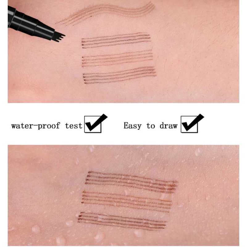 4-point eyebrow pen waterproof liquid eyebrow pen makeup long-lasting 4-point pointed eyebrow pen cosmetic micro blade eyebrow penW241205