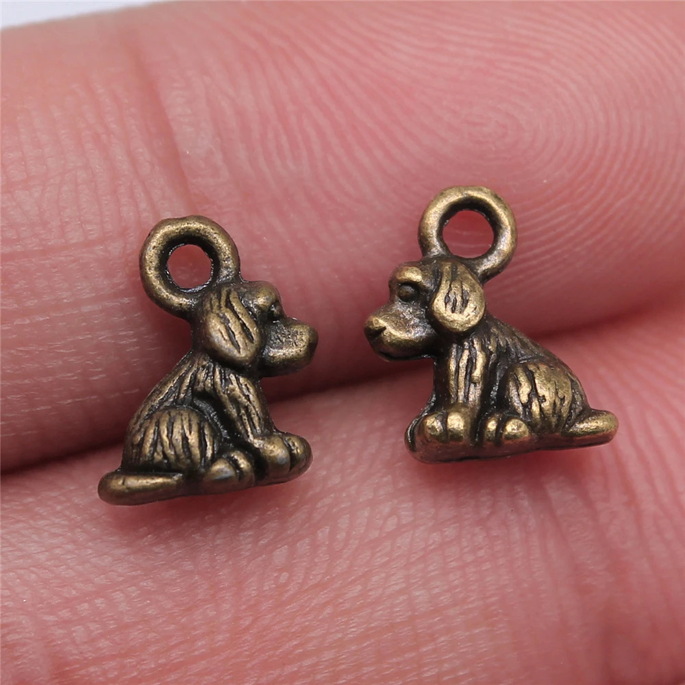 WYSIWYG 10pcs 10x7mm Sitting Dog Charm Cute Small Charms DIY For Jewlery Making 241122