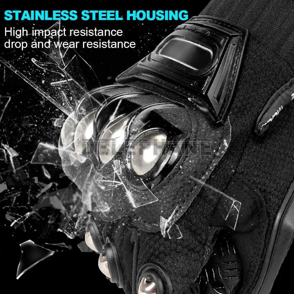Alloy Steel Finger Joint Motorcycle Gloves Womens Sports Bicycle Riding Racing Shooting Tactics Color Bullet Gloves Black W241204