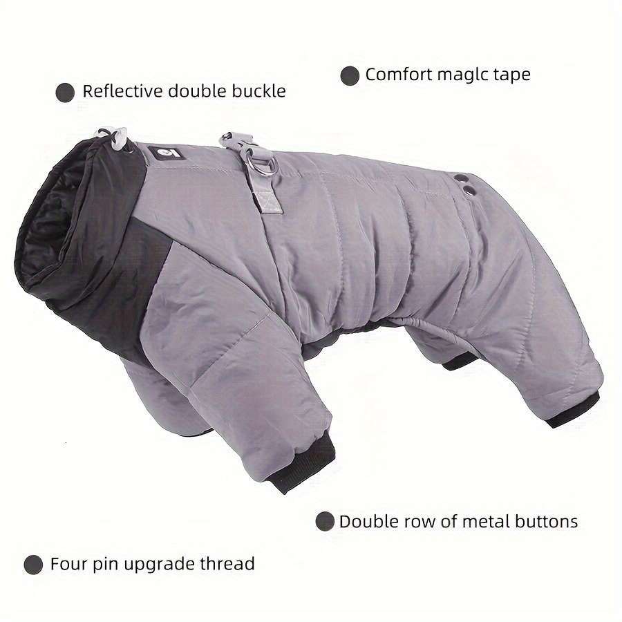 Waterproof Winter Dog Jacket - Cozy Warm Pet Apparel for Small to Medium Breeds, Snap Closure