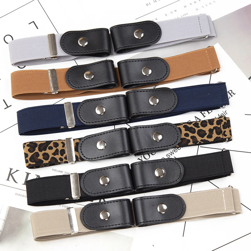 Women Adjustable Stretch Elastic Waist Band Invisible Belt BuckleFree Belts for Men Jean Pants No Buckle Easy To Wear Suspender 241122