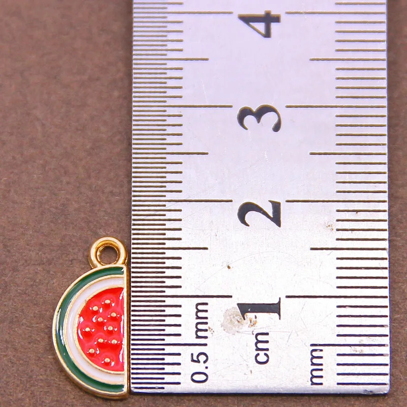 10pcs 817mm Enamel Watermelon Charms for Earrings Pendants Necklaces Making Mini Fruit Handmade DIY Jewelry Accessories 241122