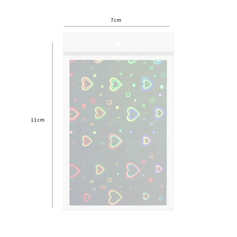 Heallor 3D Laser Nail Art Stickers Star DIY Heart shaped Transfer Stickers Holographic Slide Nail Decoration Craft Accessories 241205