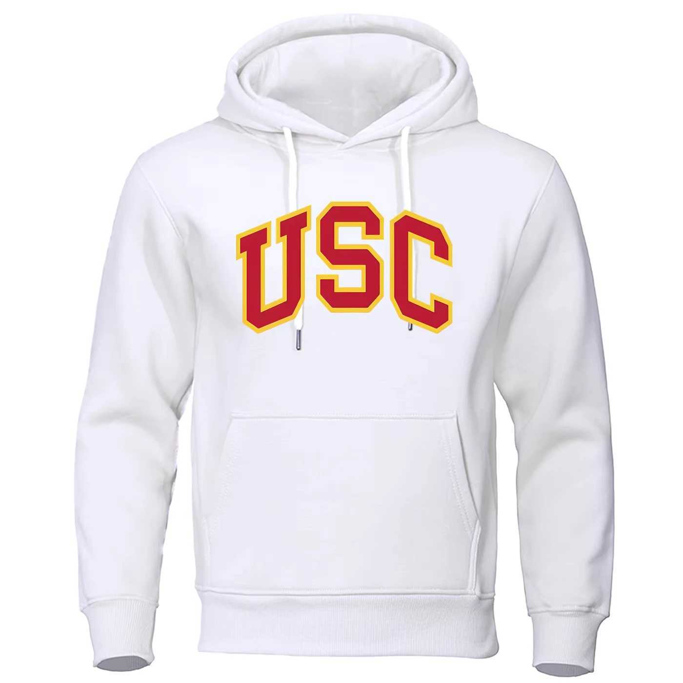 Mens Hoodies Sweatshirts Womens Hoodies Sweatshirts Womens AutumnWinter Round Neck Hoodie Alphabet Pattern Hoodie USC Printed Casual Loose and Comfort