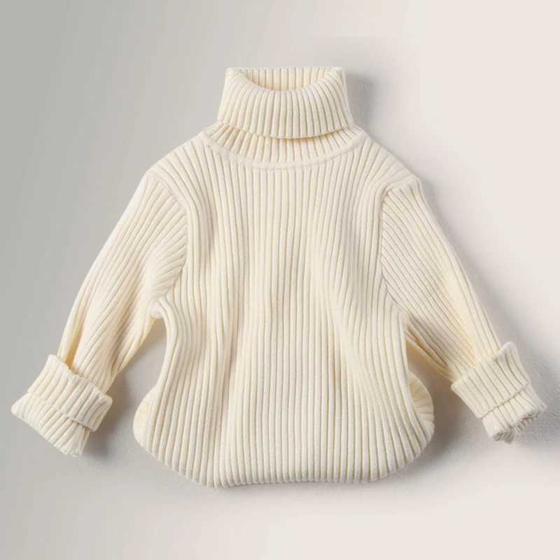Autumn Baby Boys Girls sweaters Turtleneck Solid New Baby Kids sweaters warm long sleeved Turtleneck winter sweaters Knitwear W241205