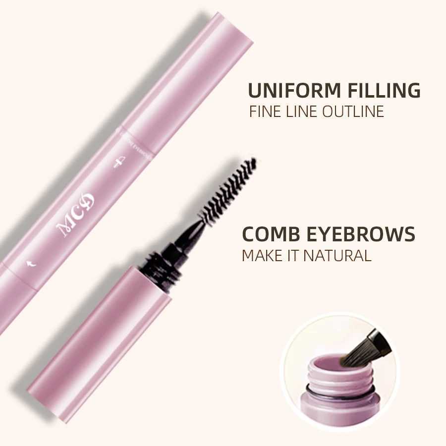 2-inch professional waterproof eyebrow pencil set durable Korean makeup kit with brush - including black dark brown gray W241205