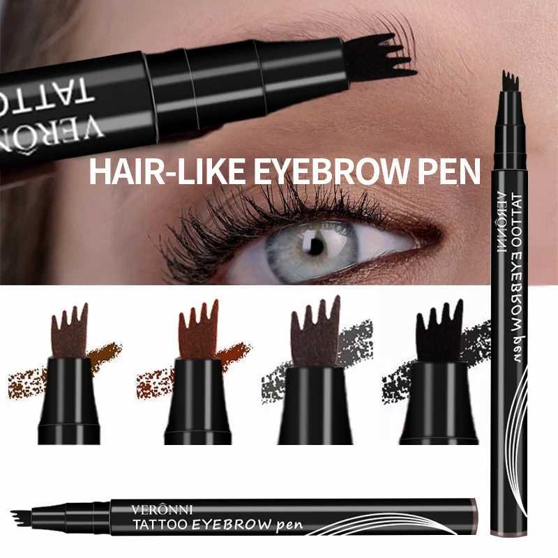 4-point eyebrow pen waterproof liquid eyebrow pen makeup long-lasting 4-point pointed eyebrow pen cosmetic micro blade eyebrow penW241205