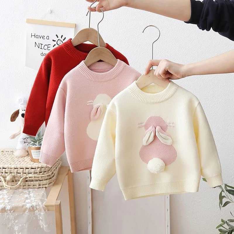 Milancel New Spring Childrens Sweater Girl Sweet Rabbit Knitted Top Childrens Coat 2-7Y W241205
