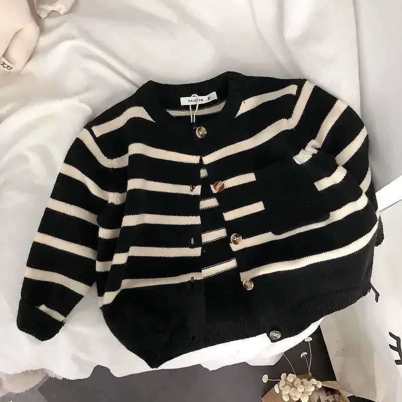 Childrens soft wax striped sweater cardigan suitable for boys and girls in spring and summer W241205