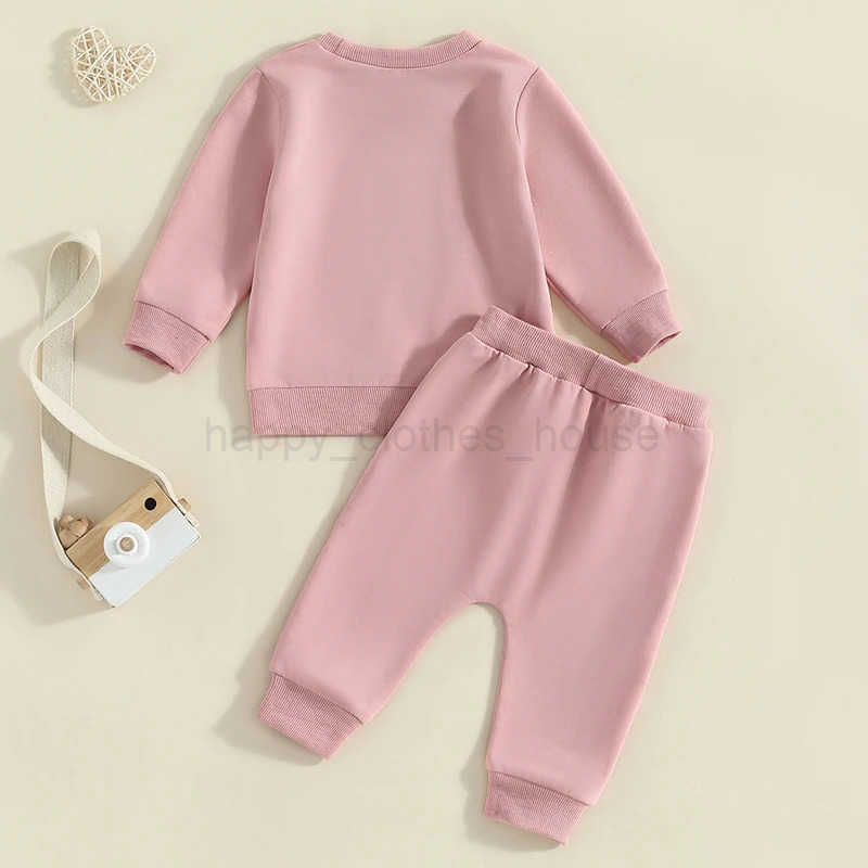 Toddler Baby Girl Boy Spring Fall Outfit Letter Print Sweatshirt Jumper Trouser Jogger Matching Clothes SetXJ241205