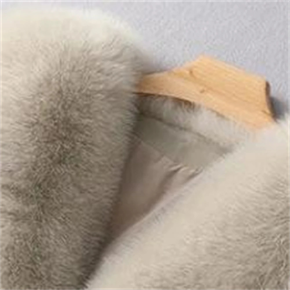 Womens Sleeveless Jacket Artificial Fur Coat Winter Korean Fashion Female Waistcoat Outerwear Warm White Duck Down Vests Gilet 241205