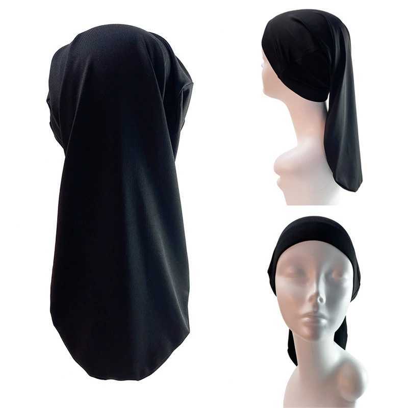 Long Satin Bonnet Sleep C Silk Sleeping C With Wide Elastic Band Loose Night Hat For Women Braids Curly Hair Natural HairXJ241205