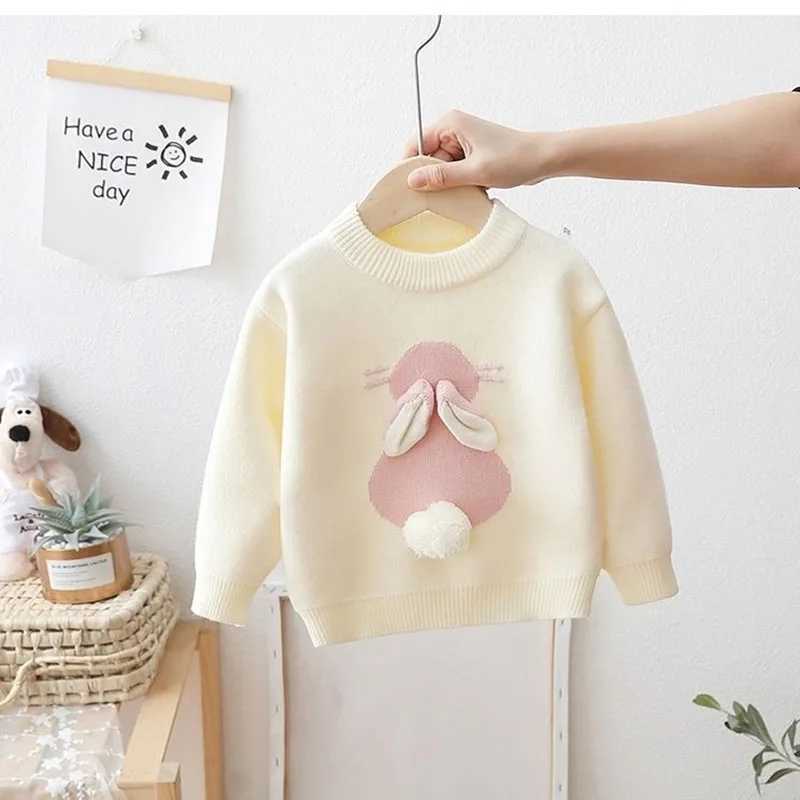 Milancel New Spring Childrens Sweater Girl Sweet Rabbit Knitted Top Childrens Coat 2-7Y W241205