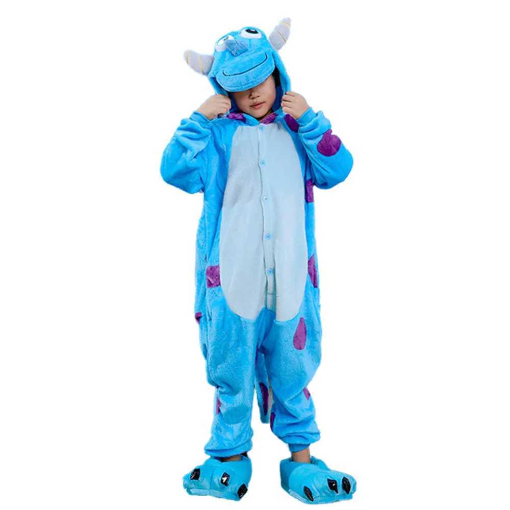 Pajamas Mike and Sullivan Monster Kigurumi Jumpsuit For Children Kids Onesies Pajamas Cosplay Costume Clothing For Halloween Carnival H241205